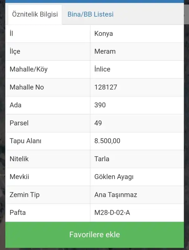EMLAKYAP’TAN MERAM İNLİCE MAH. 8.500 M2 SATILIK TARLA
