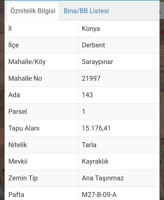 EMLAKYAP TAN DERBENT SARAYPINAR’DA SATILIK 15.176 M2 TARLA