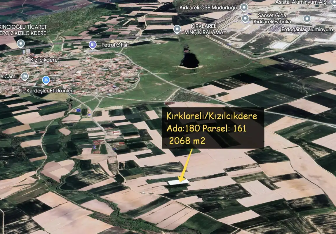 EMLAKYAP TAN KIZILCIKDERE DE SATILIK FIRSAT TARLA