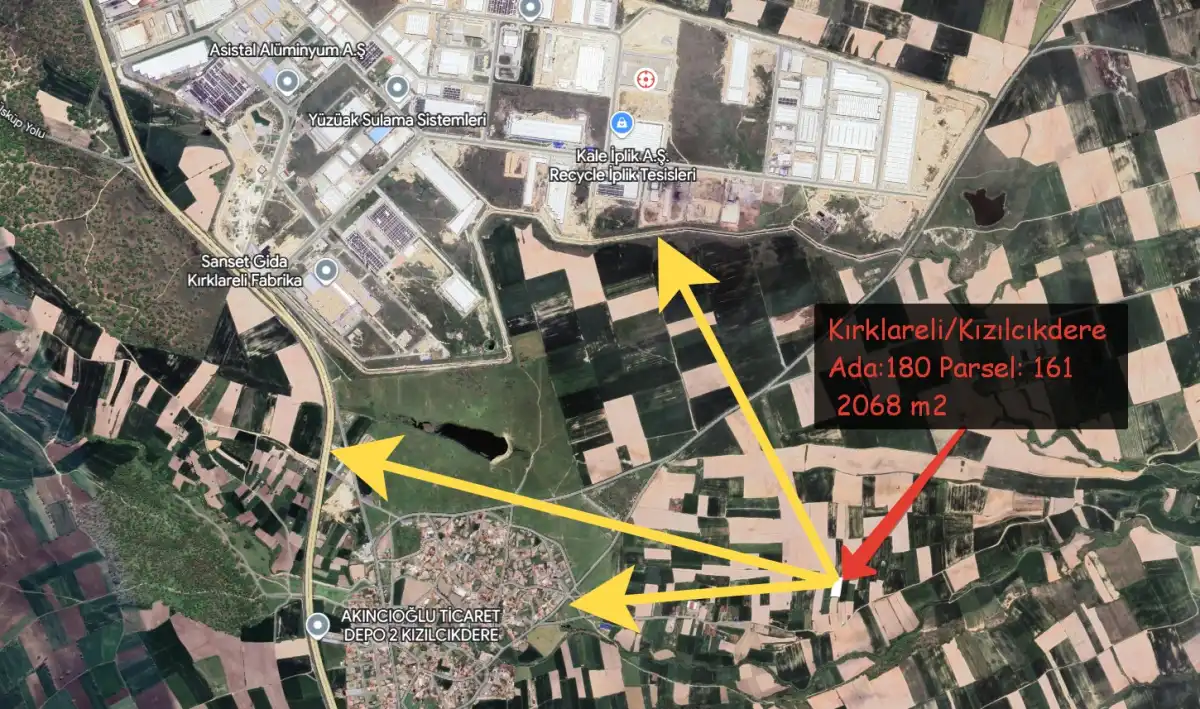 EMLAKYAP TAN KIZILCIKDERE DE SATILIK FIRSAT TARLA