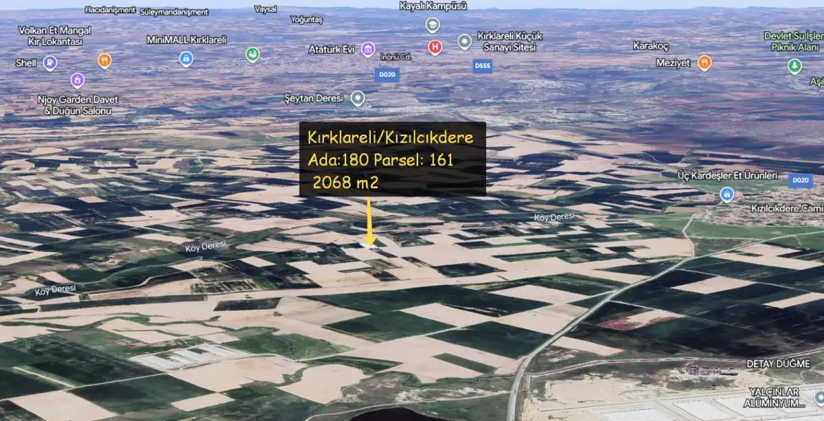 EMLAKYAP TAN KIZILCIKDERE DE SATILIK FIRSAT TARLA