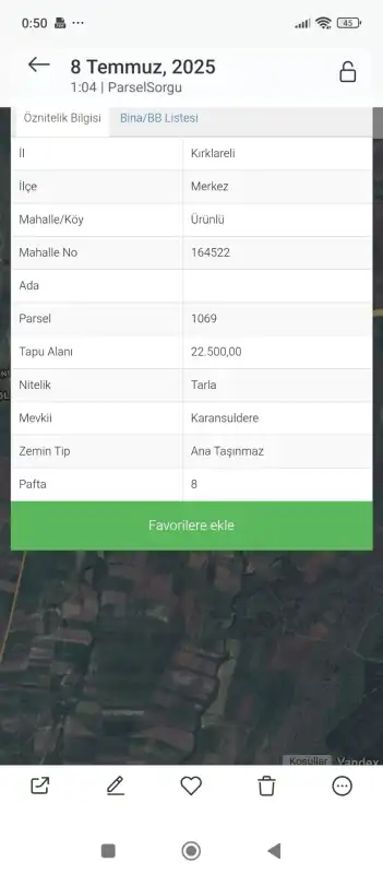 EMLAKYAP TAN KIRKLARELİ ÜRÜNLÜ DE SATILIK TARLA